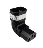 Adaptér vertikálně úhlový IEC C13 na IEC C14 napětí 230V, 10A