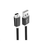 WG - Datový kabel USB Mini-B (5 pins)-USB-A / 1m / nylon braided / black