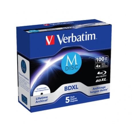Verbatim Blu-ray M-DISC BD-R 100GB 4x Printable jewel box, 5ks/pack