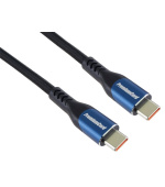 PremiumCord USB-C kabel ( USB 3.2 GEN 2x2, 5A, 100W, 20Gbit/s ) 1,5m, bavlněný oplet