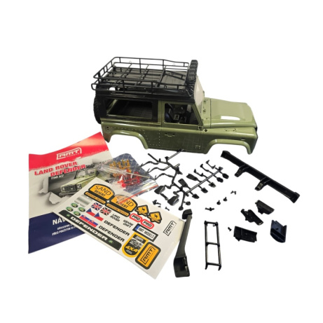 Olivová karoserie Land Rover RMT 1:12- se světelnou rampou