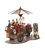 RoboTime 3D dřevěná skládačka Květinový vozík