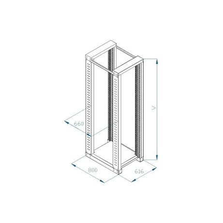 TRITON 19" montážní rám 47U, dvoudílný, hloubka 1200mm