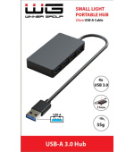 WG - HUB USB-A na 4x USB-A, USB 3.0, 5Gbps, černá