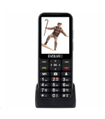 BAZAR - EVOLVEO EasyPhone LT, mobilní telefon pro seniory s nabíjecím stojánkem, černá - Poškozený obal (Komplet)