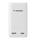 VERBATIM GaN Nabíječka Fold 'n' Go 65W, 2xUSB-C, bílá