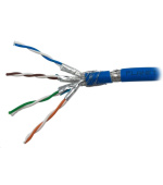 FTP kabel PlanetElite, Cat6A, drát, 4pár LS0H, Dca, modrý, 100m