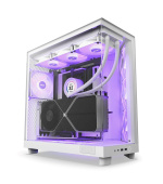 NZXT skříň H6 Flow RGB dvoukomorová / MidT / 3x120mm RGB fan / 2xUSB 3.2 / USB-C / prosklená / bílá