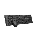 BAZAR - C-TECH klávesnice s myší WLKMC-03, Bezdrátový set 2.4GHz, CZ, Černá, rozbaleno
