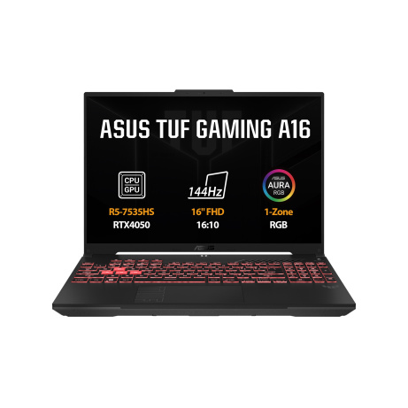 ASUS TUF Gaming A16/FA607NU-RL061/R5-7535HS/16"/WUXGA/16GB/512GB/RTX 4050/bez OS/Gray/2R
