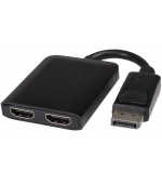 PREMIUMCORD Adaptér DisplayPort - 2x HDMI, MST, rozšíření+zrcadlení+2 obrazy, 4K*2K@30Hz