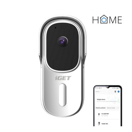 iGET HOME Doorbell DS1 White - WiFi bateriový videozvonek, FullHD + !!! ZDARMA reproduktor CHS1 !!!