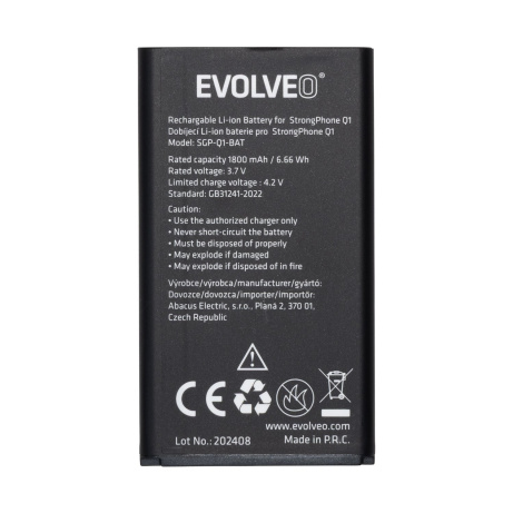 EVOLVEO originální baterie 1800 mAh pro StrongPhone Q1