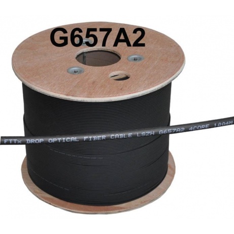 4vl. 9/125 DROP FTTx kabel G.657A2 black LSOH