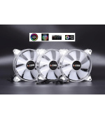 1stCOOL KIT AURA EVO CRYSTAL ARGB 3x Crystal White ventilátor + ARGB Nano řadič