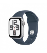 APPLE Watch SE GPS 40mm Silver Aluminium Case with Storm Blue Sport Band - S/M