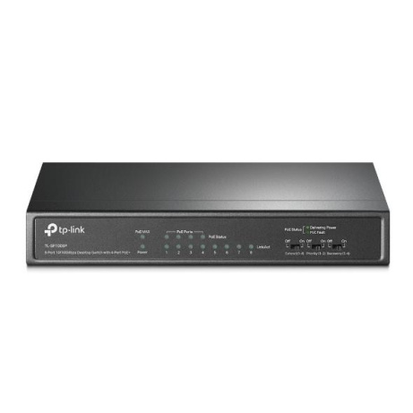 TP-Link switch TL-SF1008P (8x100Mb/s, 4xPoE+, 66W, fanless)