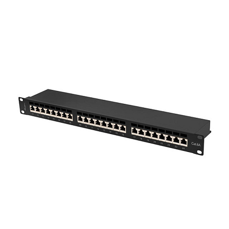PATCH PANEL 24 PORTŮ 1U 19" CAT.6A FTP STÍNĚNÝ ČE