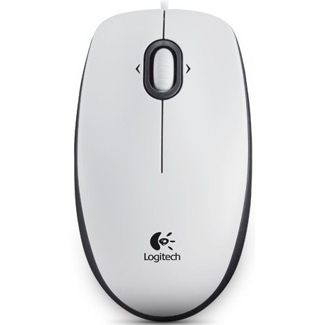 Logitech B100/Kancelářská/Optická/800DPI/Drátová USB/Bílá