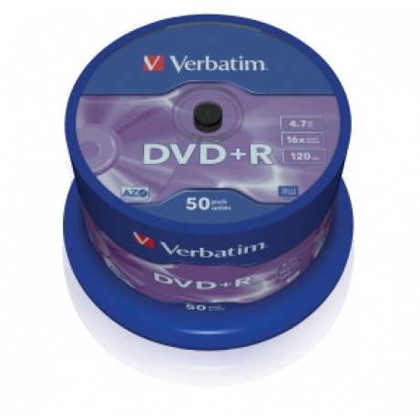 VERBATIM DVD+R(50-Pack),Spindl/MattSlvr/16x/4.7GB