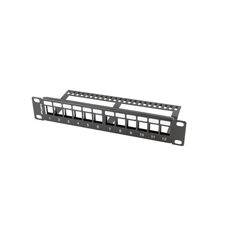 PATCH PANEL 12 PORTŮ 1U S ORGANIZÉREM PRO KEYSTONE
