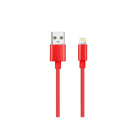 WG - Datový kabel Lightning MFI na USB-A, 1 metr, červená