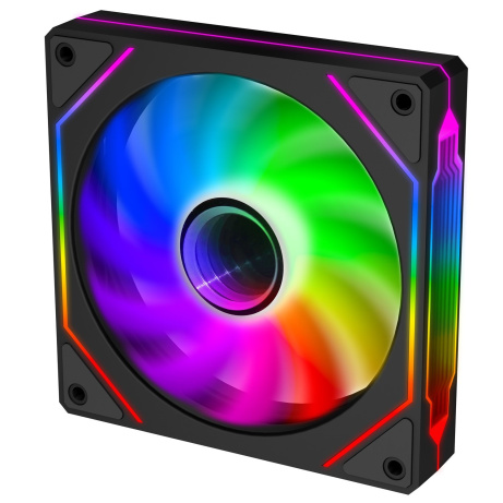 EVOLVEO 120UX-S, ventilátor, 120mm, 4pin molex, ARGB, slave, černý