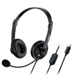 BAZAR - GENIUS sluchátka HS-230U, USB-C, 2.4m, černá, poškozený obal