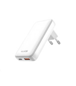 WG - Síťová nabíječka GaN 2x USB, 1x USB-C 30W + 1x USB-A 18W, white