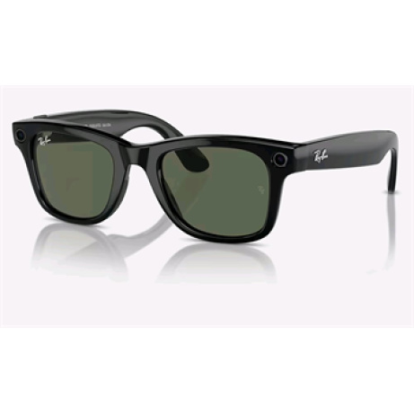 Meta Ray-Ban Wayfarer, AI brýle, Shiny Black, G15 Green
