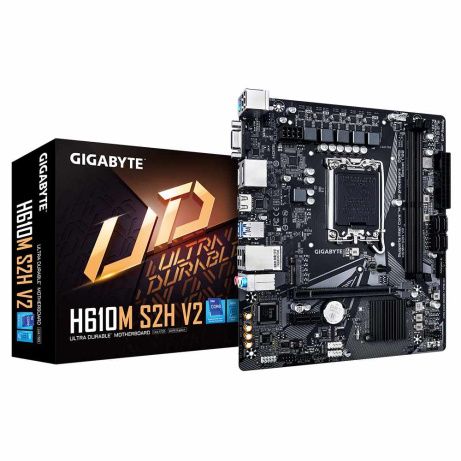 GIGABYTE MB Sc LGA1700 H610M S2H V2, Intel H610, 2xDDR5, 2xDP, 1xHDMI, 1xVGA, mATX