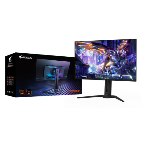GIGABYTE LCD - 32" Gaming monitor AORUS FO32U2, OLED, 3840 x 2160 UHD, 240Hz, 1.5M:1, 250cd/m2, 0.03ms, 2xHDMI, 1xDP