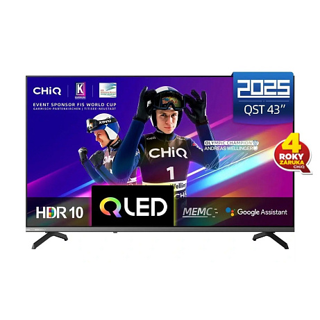 BAZAR - CHiQ U43QST TV 43", UHD, QLED, ultratenká, Google TV, DLG 120 Hz, Dolby Audio, - Poškozený obal