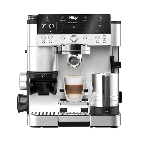 Ninja Luxe Café Premier ES601EU, 3v1 kávovar, stříbrný, mlýnek s váhou, technologie Barista Assist