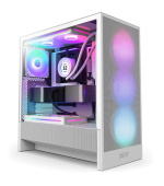 NZXT skříň H5 Flow RGB edition / 1x360 mm RGB core fan / 1x120mm / USB 3.0 / USB-C 3.1 / průhledná bočnice / mesh /bílá