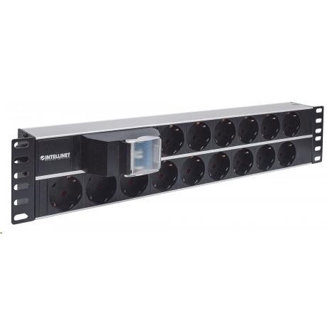 Intellinet 19" 2U Rackmount 15-Way Power Strip - German Type, rozvodný panel, 15x DE zásuvka, 3m kabel