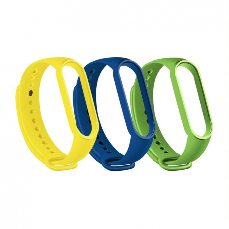 RhinoTech řemínek pro Xiaomi Mi Band 7, (3-pack), tmavě modrá / žlutá / zelená