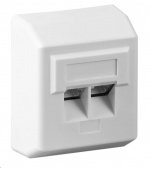 PREMIUMCORD Zásuvka 2xRJ45 na omítku, UTP Cat5e