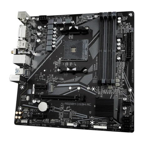GIGABYTE MB Sc AM4 A520M DS3H AC, AMD A520, 4xDDR4, 1xDP, 1xHDMI, 1xDVI-D, WiFi, mATX