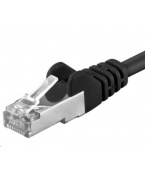 PREMIUMCORD Patch kabel CAT6a S-FTP, RJ45-RJ45, AWG 26/7 0,25m černá