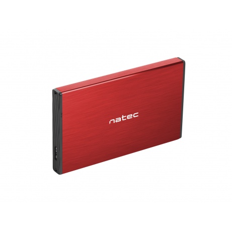 Externí box pro HDD 2,5" USB 3.0 Natec Rhino Go, červený, hliníkové tělo