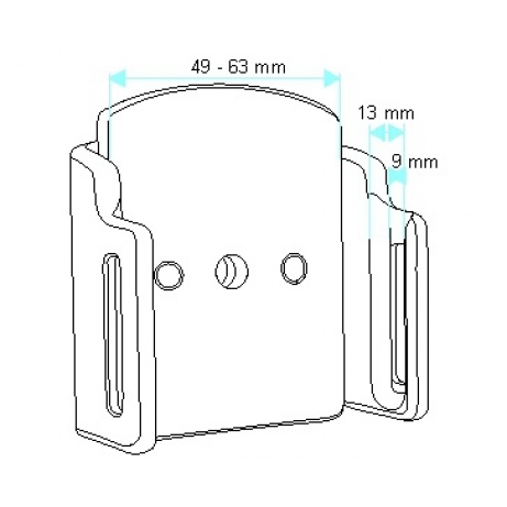 Brodit držák do auta nastavitelný bez nabijeni š. 49-63 mm, tl. 9-13 mm