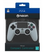 Nacon Wired Compact Controller - ovladač pro PlayStation 4 - šedý