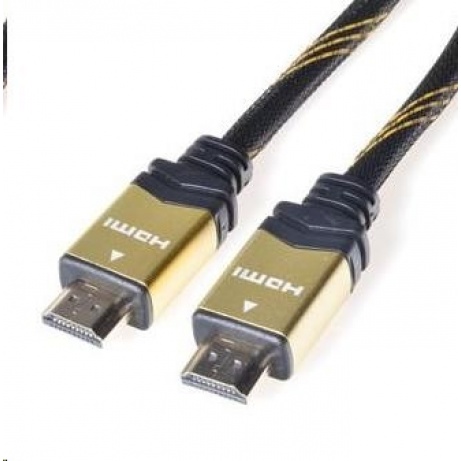 PREMIUMCORD Gold HDMI High Speed + Ethernet kabel (v1.4), opletený, zlacené konektory, 2m