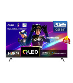 CHiQ U55QST TV 55", UHD, QLED, ultratenká, Google TV, DLG 120 Hz, Dolby Audio, Frameless, metalická
