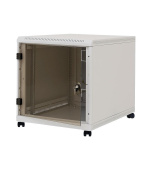 19" kontejnerový rack 12U,hl.80cm, nosn.200kg, př. i zad.dveře perforace, šedý