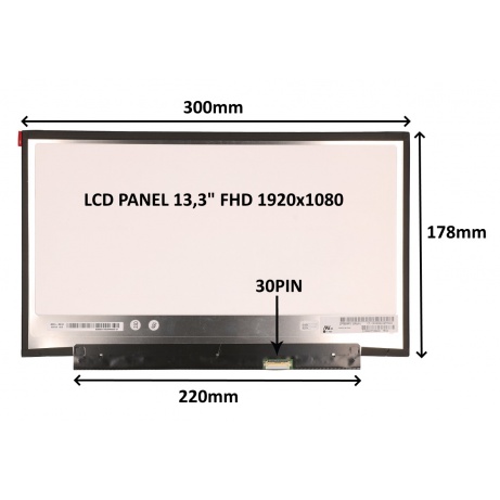 LCD PANEL 13,3" FHD 1920x1080 30PIN MATNÝ / BEZ ÚCHYTŮ