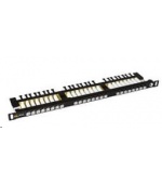 Solarix Patch panel 24xRJ45 CAT6 UTP s vyvazovací lištou černý 0,5U SX24HD-6-UTP-BK