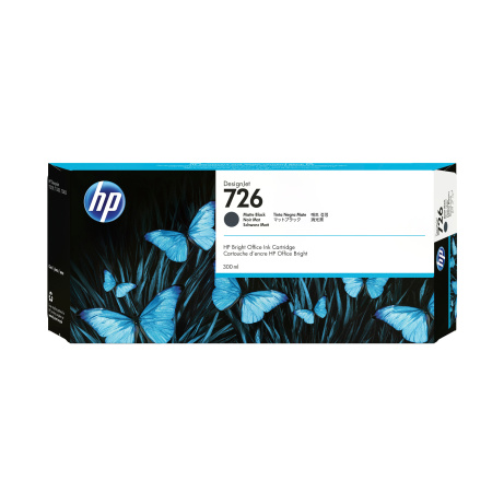 HP 726 Black matte DJ Ink Cart, 300 ml, CH575A