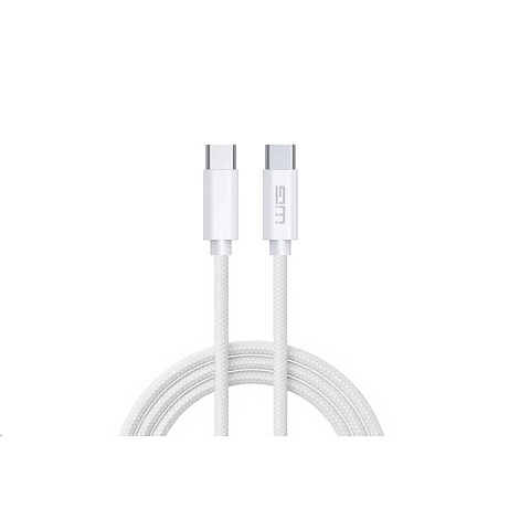 WG - Datový kabel Type-C (male) na Type-C (male), 1 metr, 3 A, cotton ECO, bílá